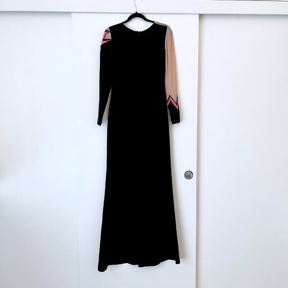 Emilio Pucci Pre Fall 2015 RTW Lightning bolt Gown Maxi Dress Long Sleeve Mesh - Picture 10 of 14